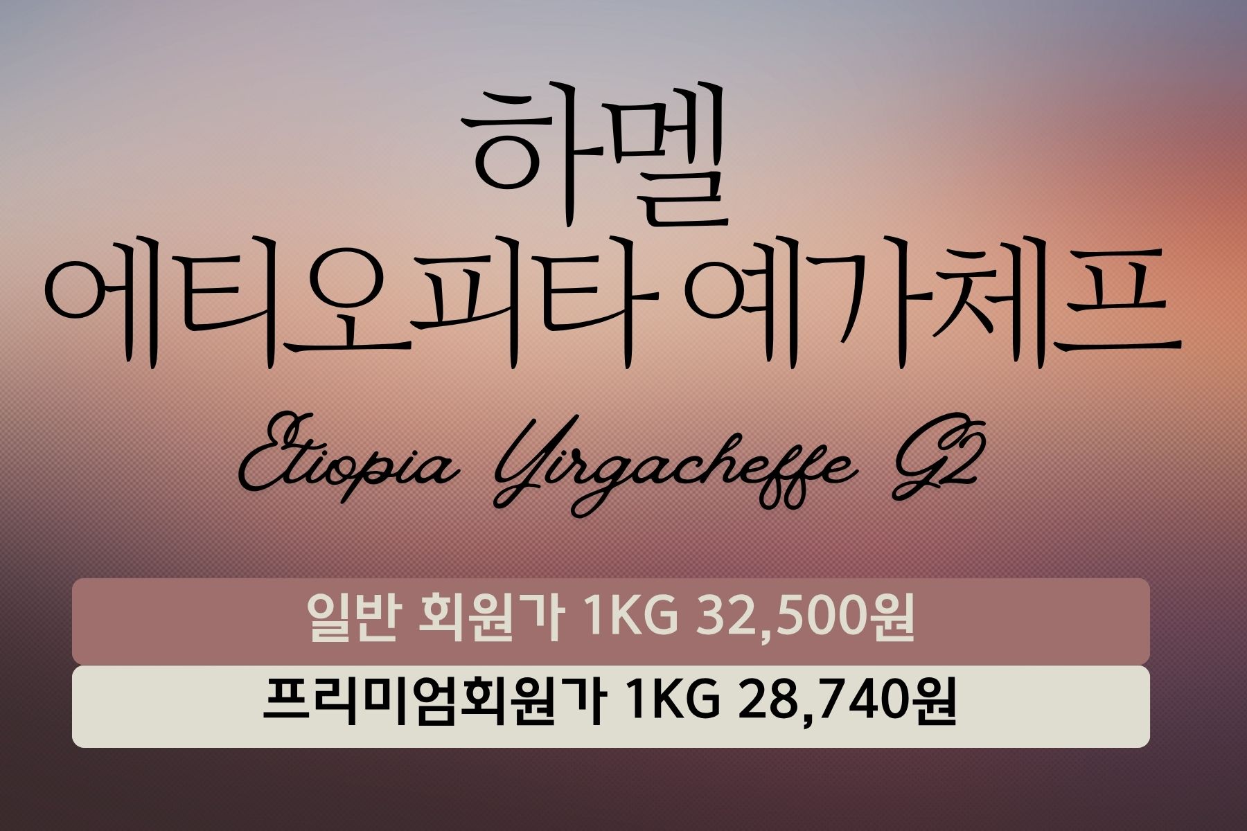 하멜 에티오피아 예가체프(10Kg)